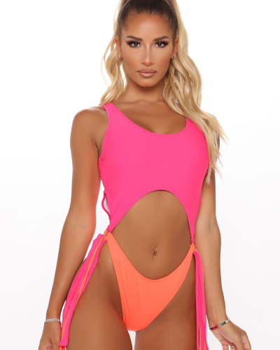 Sexy Hollow Out One Piece Swimsuit 2021 New Tassel Bodysuit Women Push Up Monokini Brazilian Bathing Suits Summer Swimming Suit