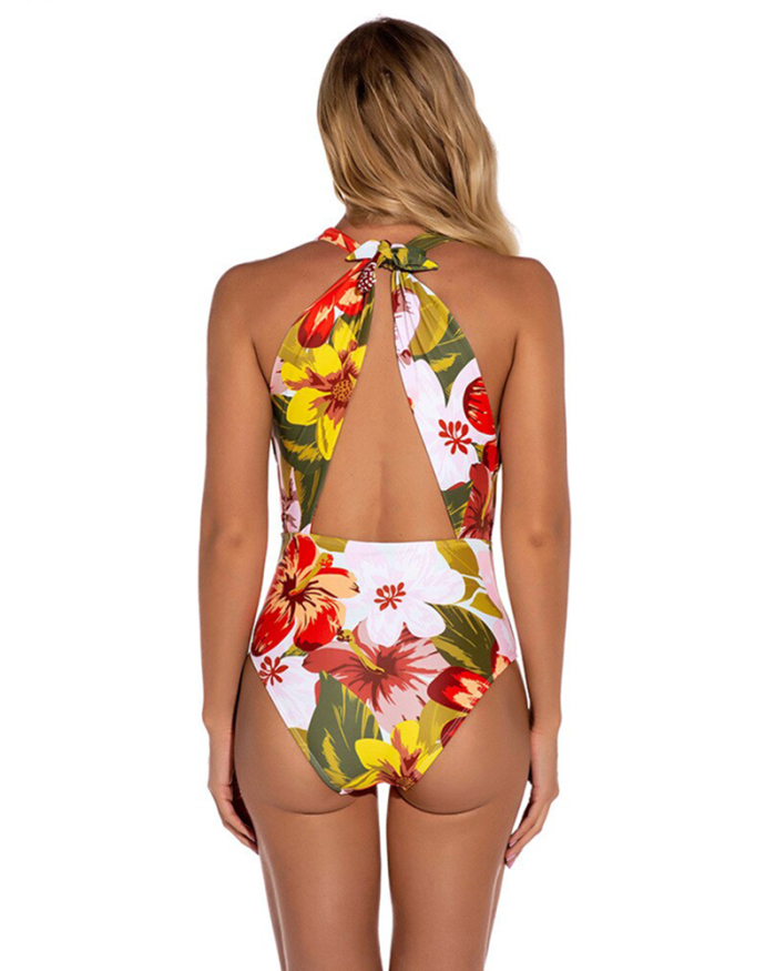 2021 New Women Sexy Beach Womens Swimming Costume Padded Swimsuit Printed Swimwear Push Up Padded Bra Bikini One Piece Bathing