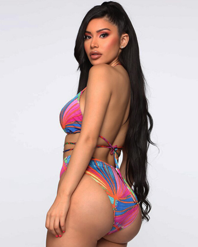 2021 New Sexy Print Bikini Set And Cover Up Women Swimsuit Brazilian Swimwear Female Bathing Suits Summer Beach Wear Biquini XL