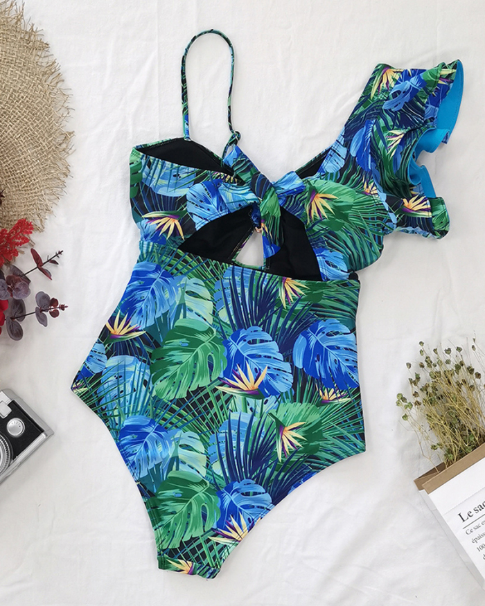 Print Swimsuit Sexy With Bare Back One-piece Swimsuit