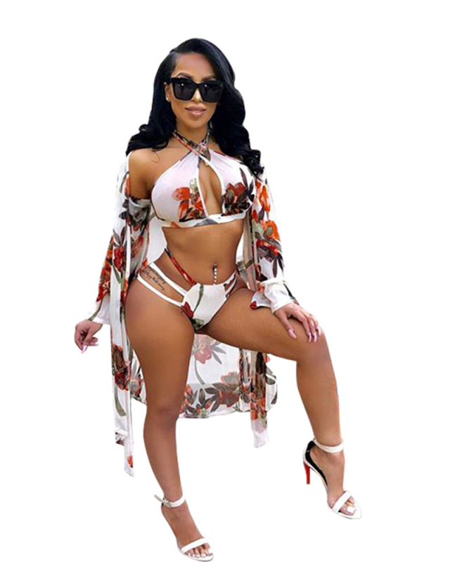 3 Piece Digital Printed Women Swimwear without padded S-XL