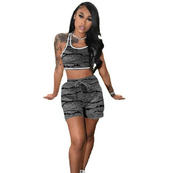Popular Women Comfortable Vest and Shorts Two Piece