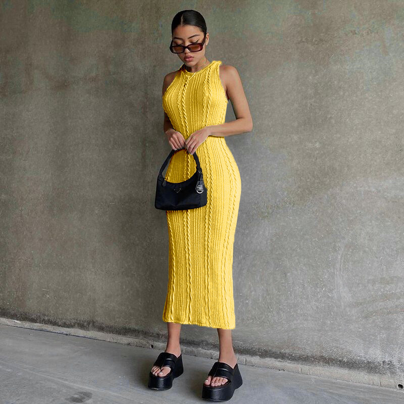 Knitted Women Sleeveless Elegant Dress S-L