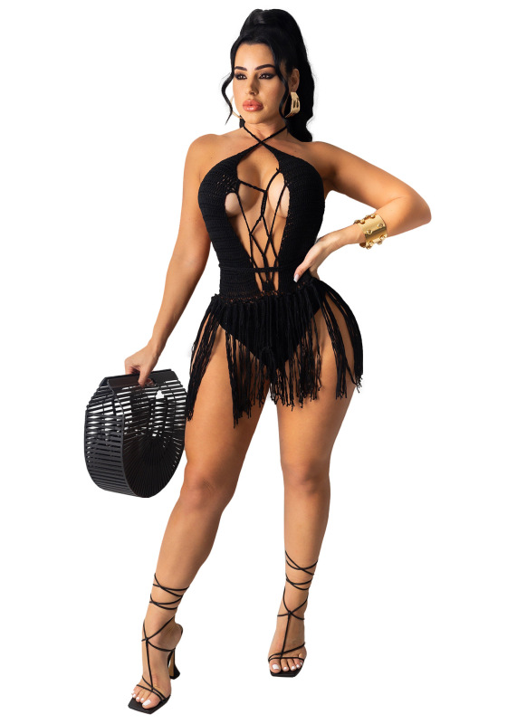 Crochet Women Beach Skirt Two Piece Set S-XXL
