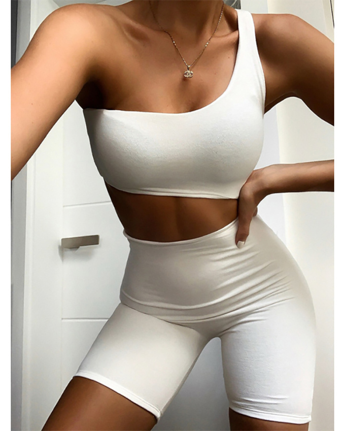 Solid Sexy buttock Lift Short Jumpsuit