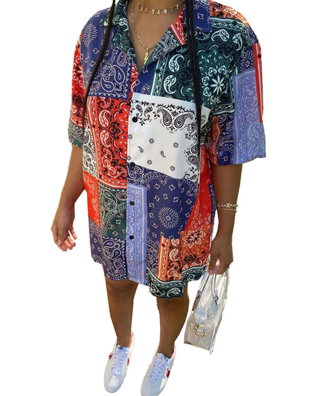 Printed Women T Shirt Dress S-3XL