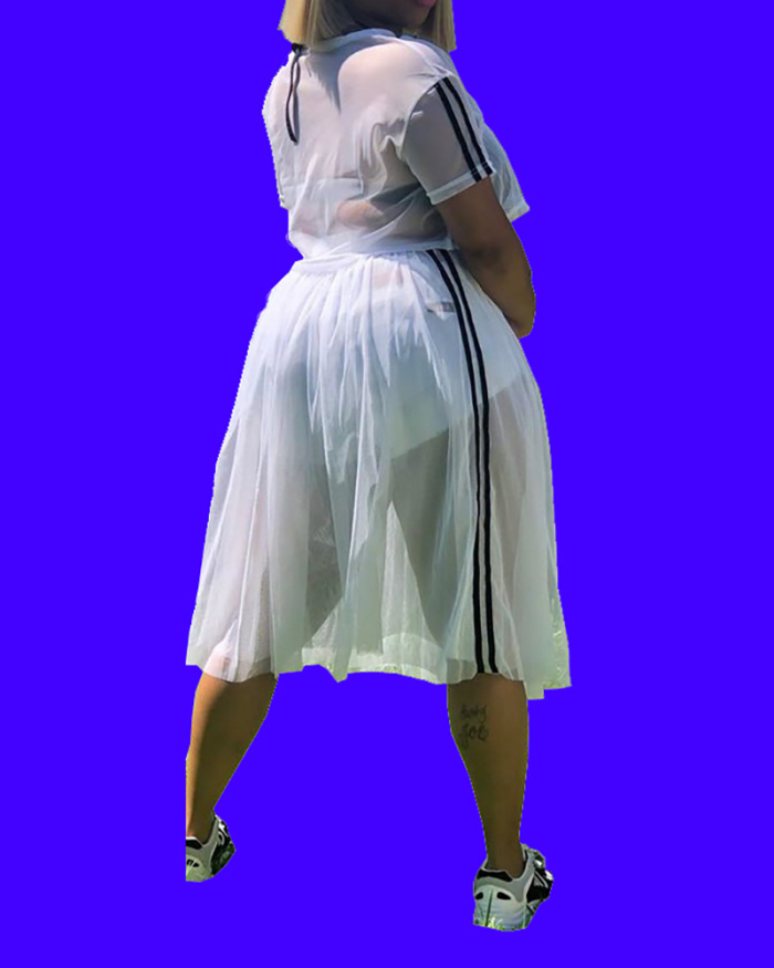 Lady Sexy Cute Gauze Bouffant Two-piece Skirt Set S-XL