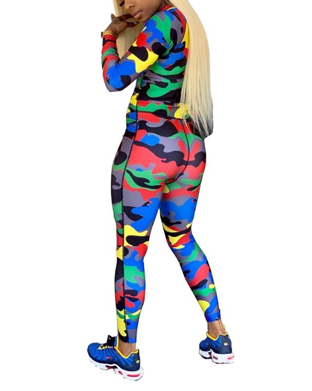 Lady Fashion Camouflage Jumpsuit S-XL