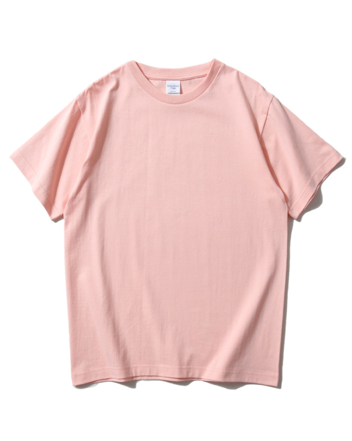 Men's And Women's Solid Color Round Neck T-shirts Popular Culture Shirts