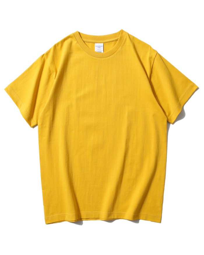 Men's And Women's Solid Color Round Neck T-shirts Popular Culture Shirts