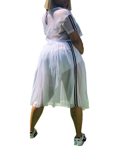Lady Sexy Cute Gauze Bouffant Two-piece Skirt Set S-XL