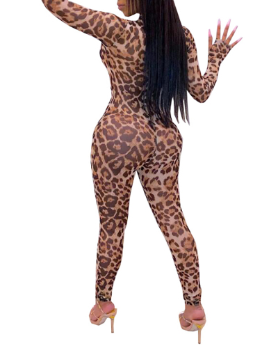 Lady Sexy Leopard Print Jumpsuit XS-XL