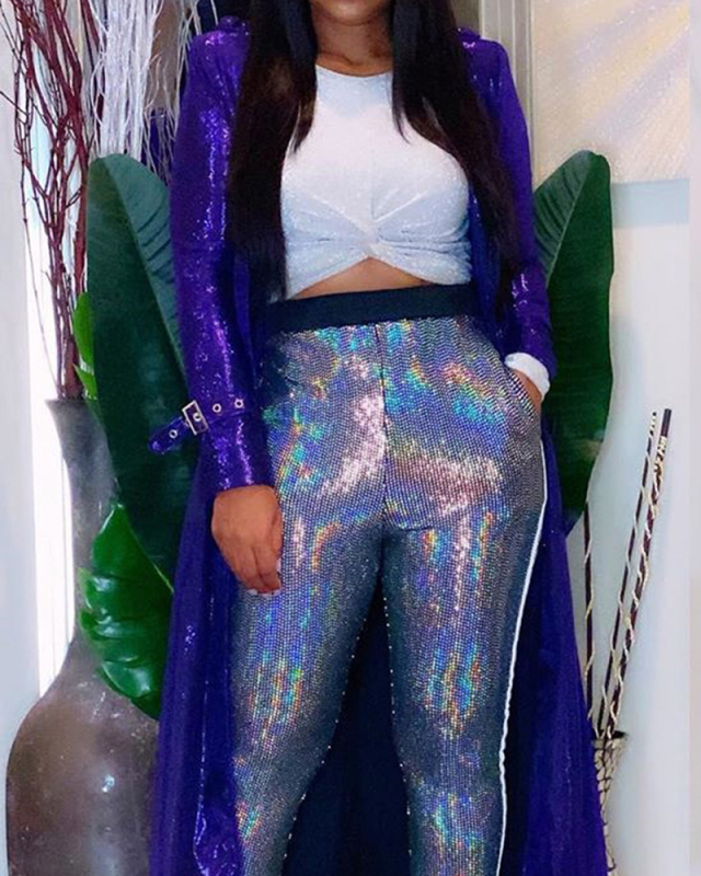 Lady Fashion Golden Ramping Pants (Only Bottom) S-XXL