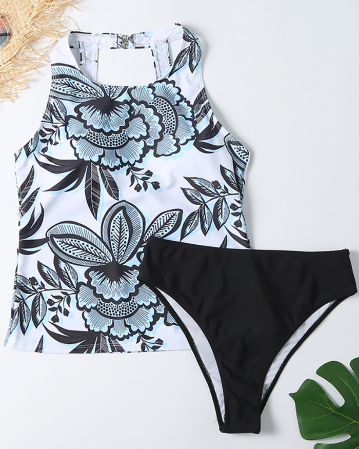 Women Split Print Bikini Two-piece Swimsuit