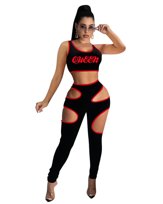 Summer Hollow Out Women Two Piece Sexy Set S-XXL