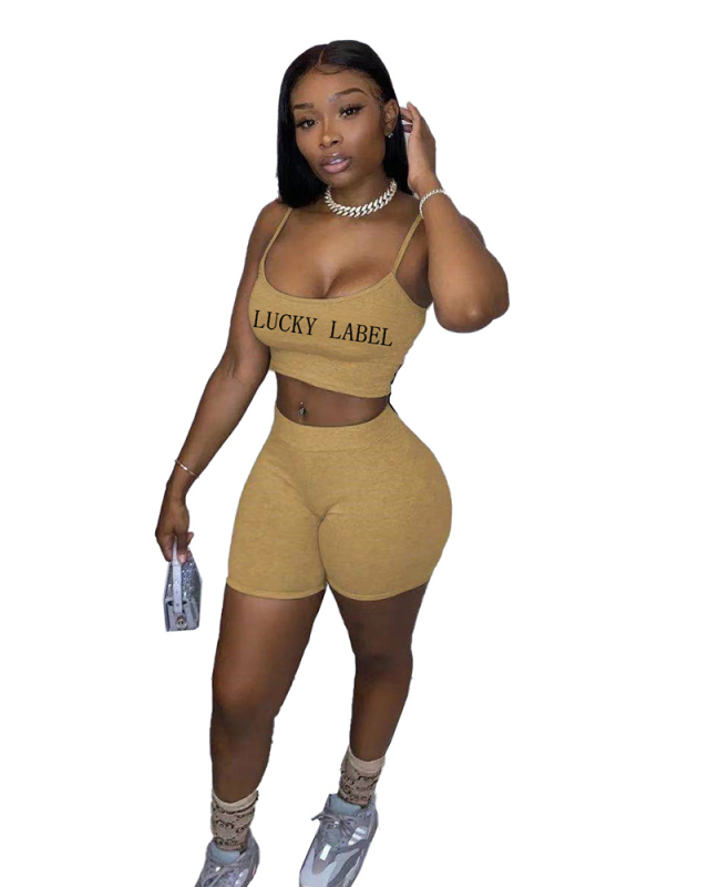 Summer Halter Neck Sleeveless Two Piece Set S-XXL