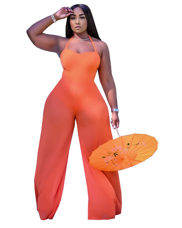 Loose Style Sexy See Through Women Jumpsuit S-XXL