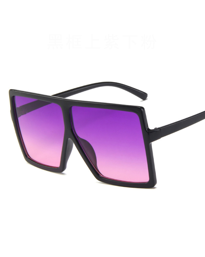 INS Style Big Box Fashion Trend Box Personality Slim Sunglasses Multicolor