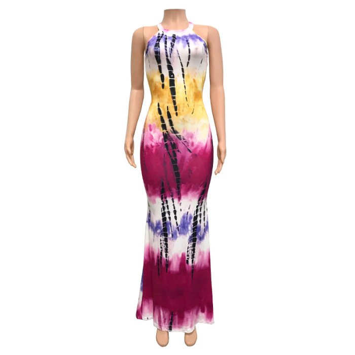 Hot Sale Summer Printed Sleeveless Maxi Dresses S-2XL