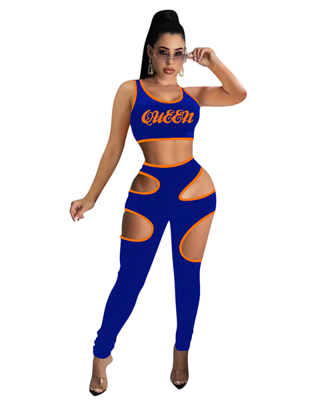 Summer Hollow Out Women Two Piece Sexy Set S-XXL