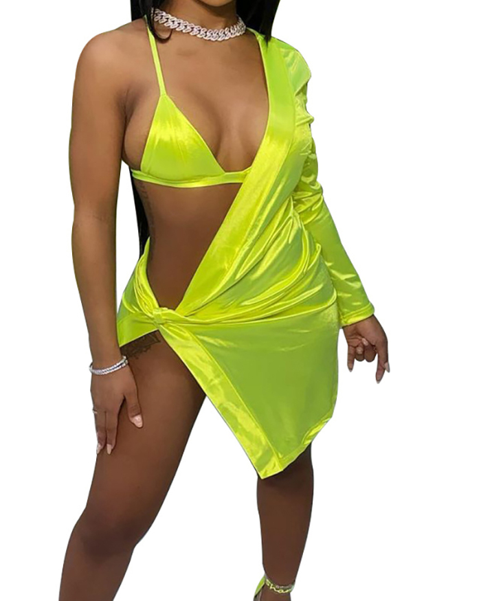 Pre Sale Irregular Women Single Shoulder Sexy Dress S-XL