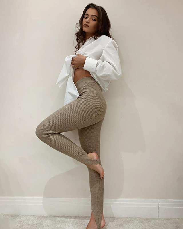 Women New Spring Yoga Pants For Women Khaki Color S-L