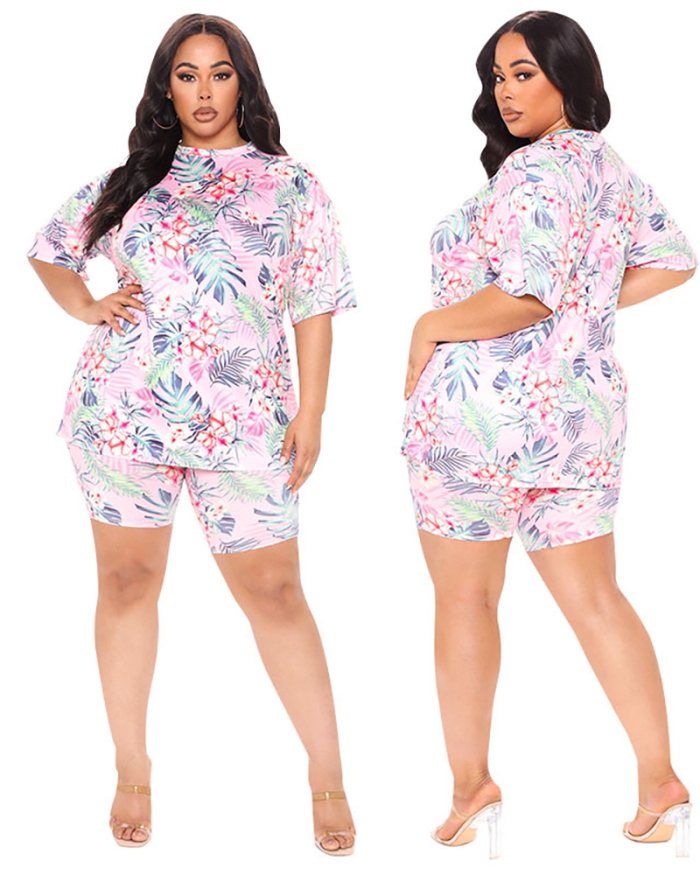 Large Size Women's Summer 2021 New Print Fashion Suit Europe And America
