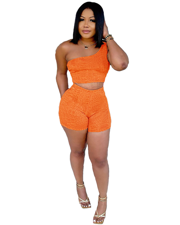Women Solid Color Casual Two Piece Set S-XL