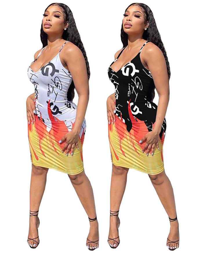Summer Printed Hot Sleeveless Causal Dress