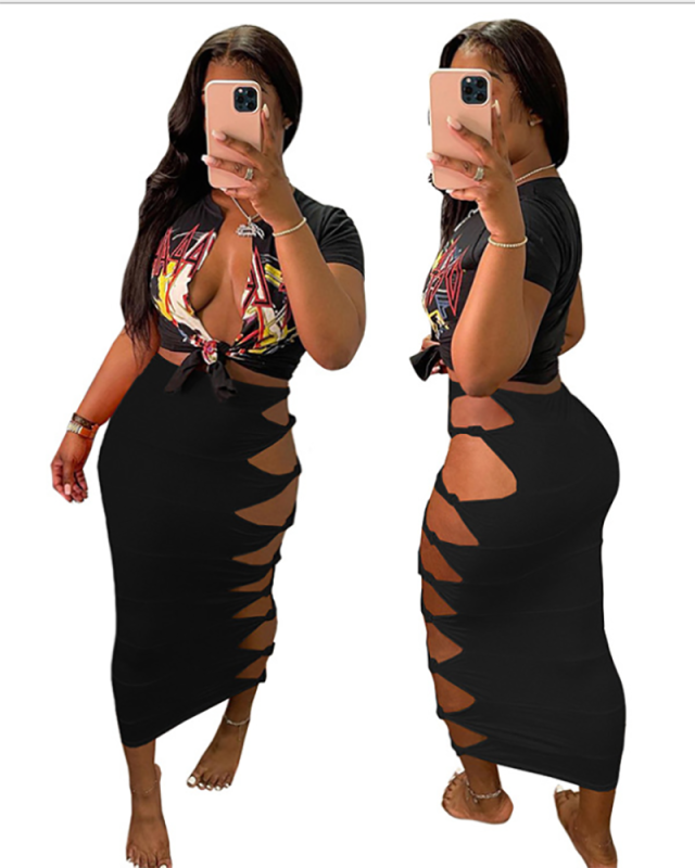 Hollow Out Women Long Skirt