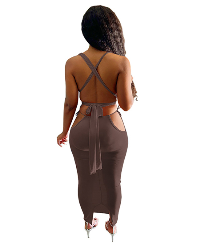 Open Back Sexy Party Two Piece Skirt Set