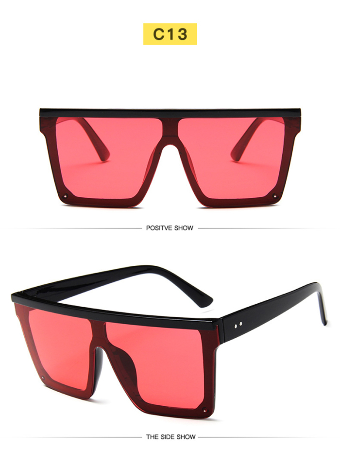 Fashion Trend Big Frame Sunglasses Personality One-Piece Retro