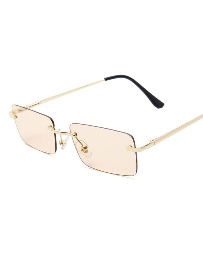 Fashion Small Frame Sunglasses Women's Gradient Color Glasses Rimless Square Sunglasses