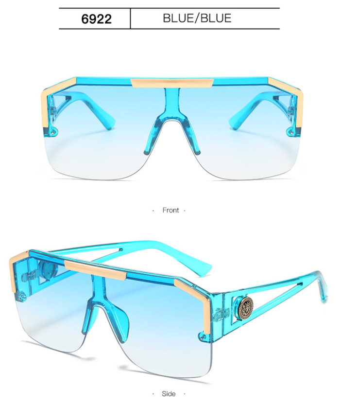 New Fashion Big Frame All-In-One Glasses Sports Style Transparent Colorful Sunglasses