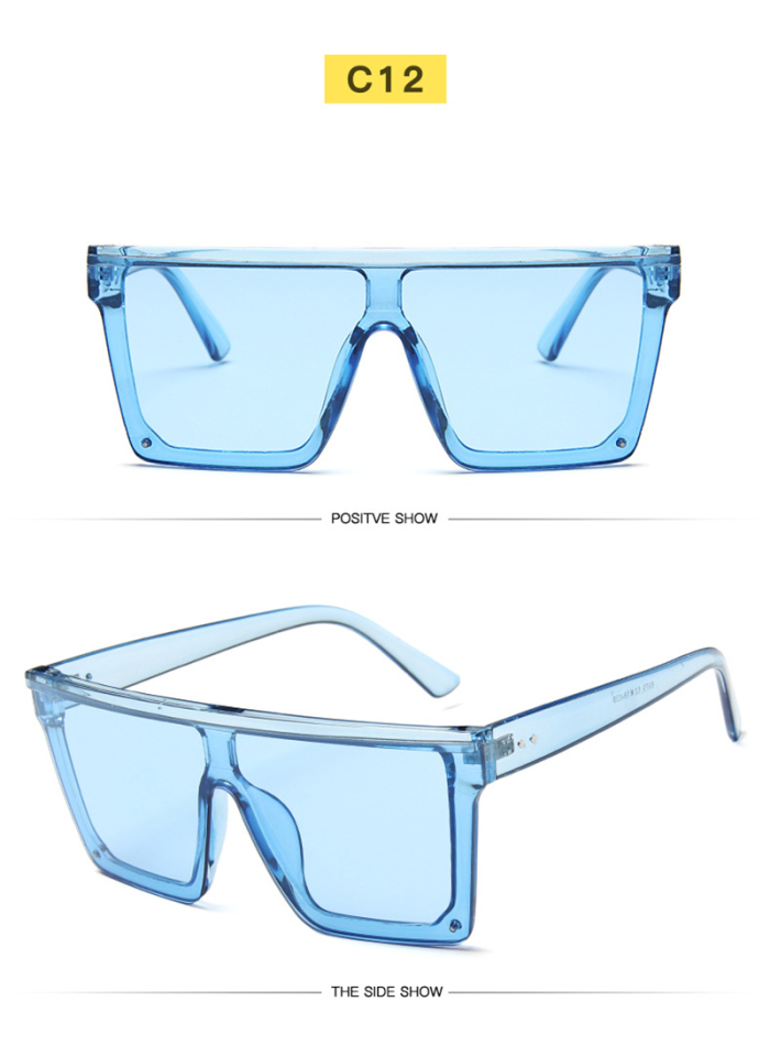 Fashion Trend Big Frame Sunglasses Personality One-Piece Retro