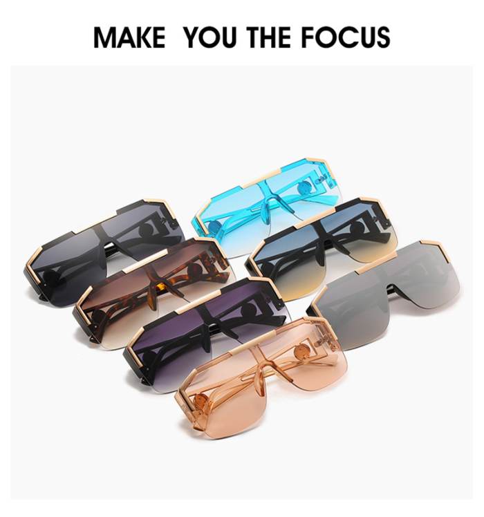 New Fashion Big Frame All-In-One Glasses Sports Style Transparent Colorful Sunglasses
