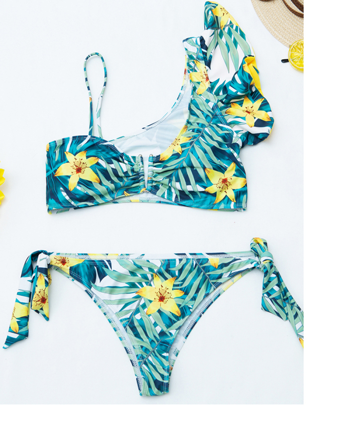 Tree Printed Women Hot Two Piece Swimming Suit S-L