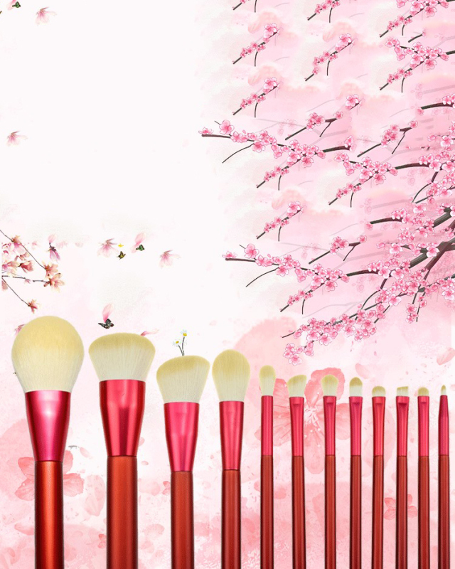 12pcs Solid Color Makeup Brushes Set Cosmetic Tools
