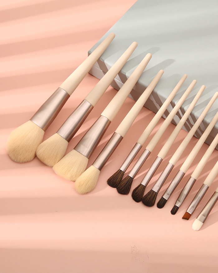 12pcs Wooden Handle Makeup Brush Set