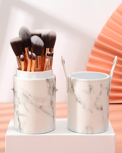 10 Marbled Pattern Makeup Brushes Set Cosmetic Tools Set