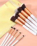 10 Marbled Pattern Makeup Brushes Set Cosmetic Tools Set