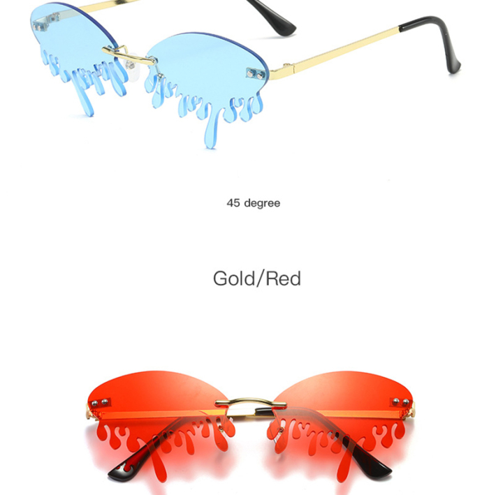 New Trendy Personality Ocean Film Colorful Exaggerated Tear-Shaped Sunglasses