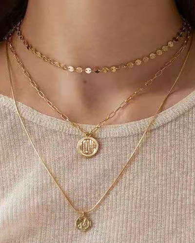 LOVE Medal Pendant Chain Multi-Layer Necklace