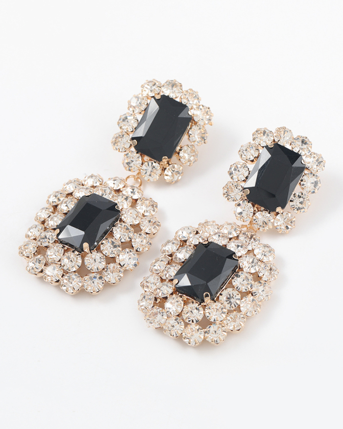 Super Flashing Claw Chain Series Alloy Diamond-Studded Rhinestone Geometric Exaggerated Earrings