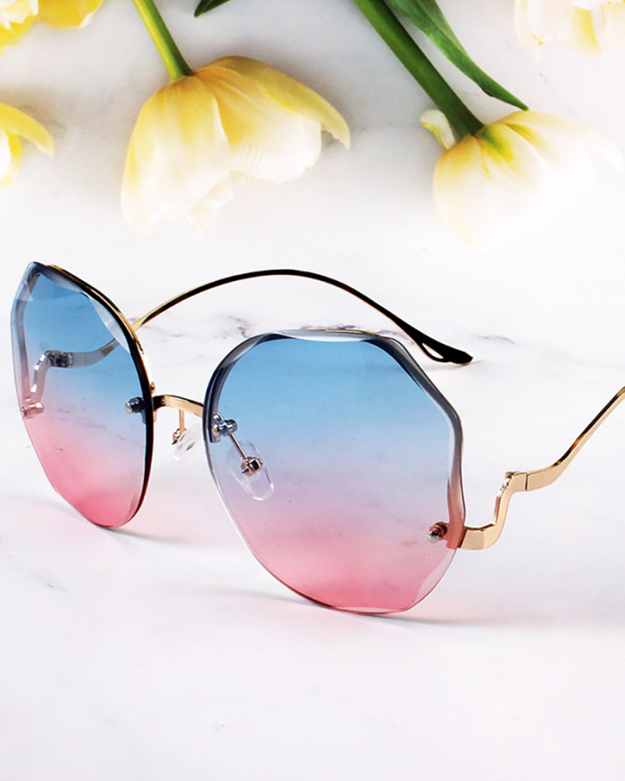 New Frameless Irregular Colorful Gig Frame Cover Face Street Shooting Sunglasses