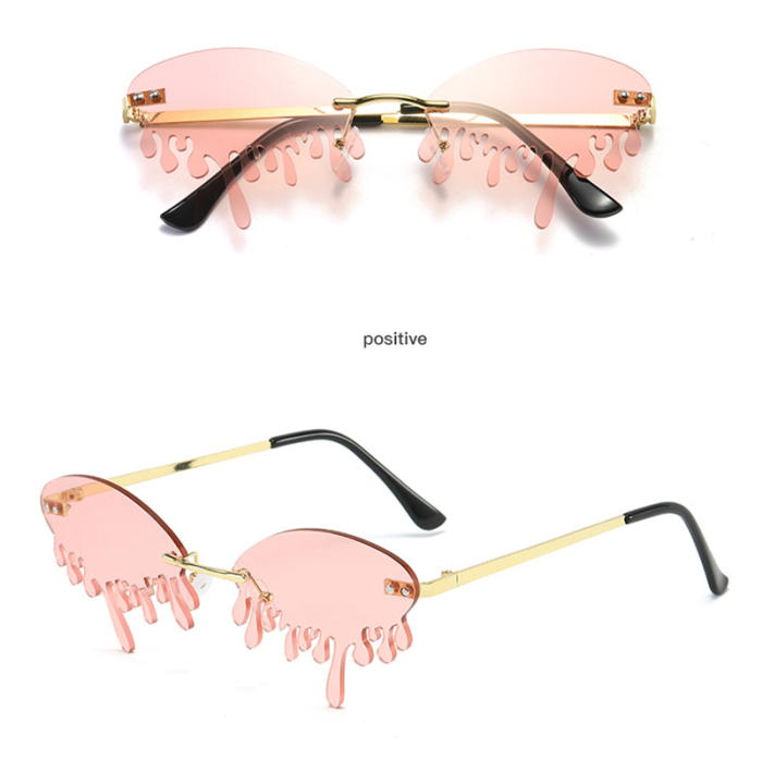 New Trendy Personality Ocean Film Colorful Exaggerated Tear-Shaped Sunglasses