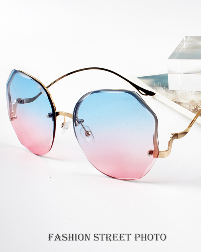 New Frameless Irregular Colorful Gig Frame Cover Face Street Shooting Sunglasses