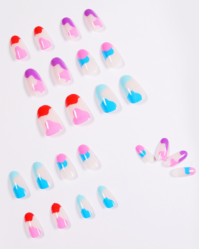24pcs Graffiti Style Artificial Nails Fake Nails Removable Nail Patches