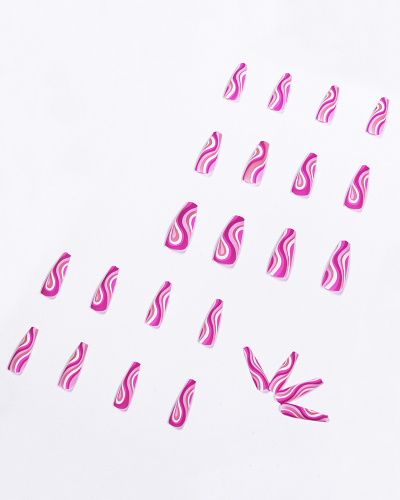 24pcs Pop Art Style Wearing Nails Artificial Nails Long Fake Nails