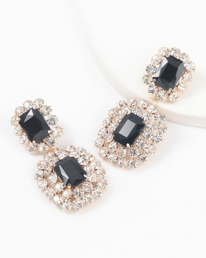 Super Flashing Claw Chain Series Alloy Diamond-Studded Rhinestone Geometric Exaggerated Earrings
